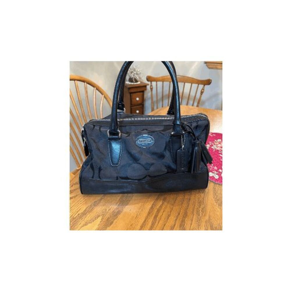 Vintage Coach Handbag with Coach Signature Tag and Tassel